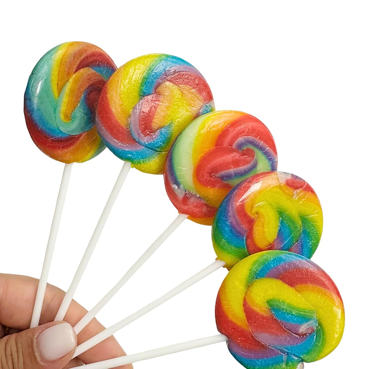 4E's Novelty 36-Pack Rainbow Swirl Lollipops – 1.75" Individually Wrapped Party Candy